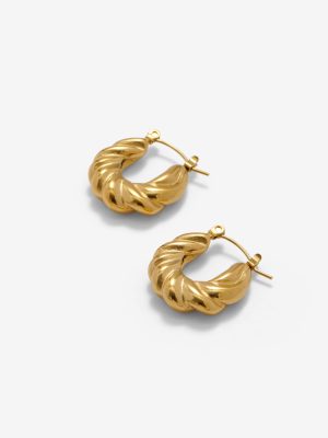 Twisted Croissant Earrings Bold Statement Jewelry