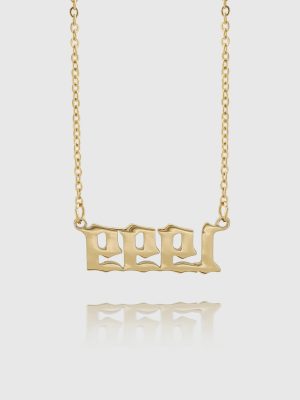 Birth Year Necklace Gold or Silver Adjustable Pendant