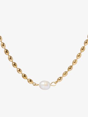 Gold Pearl Necklace Elegant Jewelry for Women