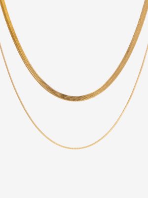 Layered Rope and Snake Chain Necklace for Women