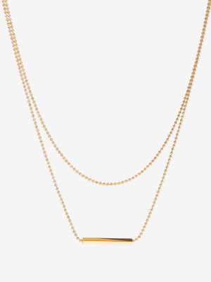 Bar Pendant Necklace Simple Layered Jewelry