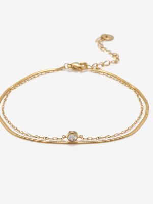 Double Layer Rhinestone Bracelet Sparkling Jewelry
